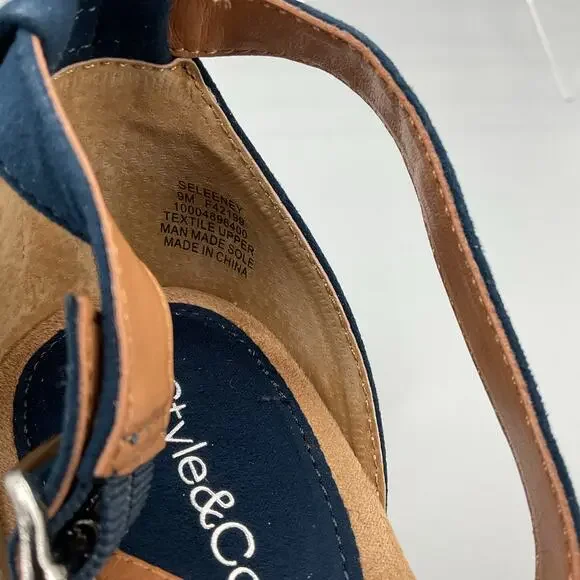 NEW Style & Co Women’s Seleeney Espadrille Wedge Sandals Navy Size 9M - Picture 5 of 10